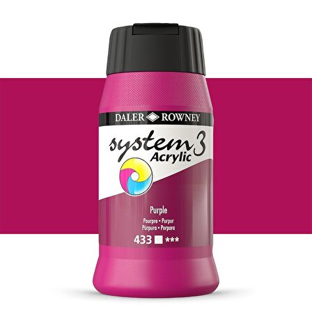 Daler Rowney System 3 Akrilik Boya 500ml 433 Purple