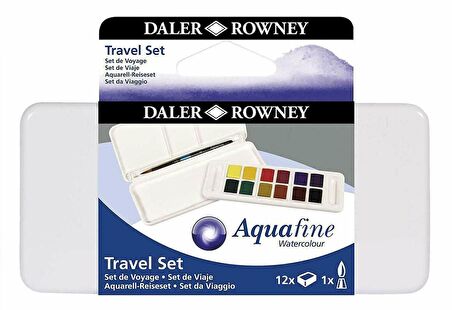 Daler Rowney Aquafine Sulu Boya Travel Set - 12'li