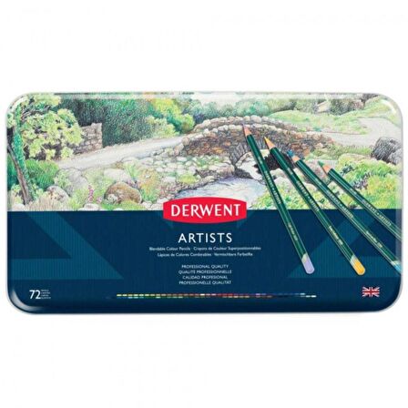 Derwent Artists Pencil 72'li Teneke Kutu (Kuru Boya Kalemi)