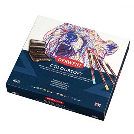 Derwent Coloursoft Pencil 48'li Ahşap Kutu (Yumuşak Kuru Boya Kalemi)