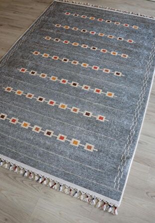 Dekoratif Örgü Saçaklı Salon Halısı Makinede Yıkanabilir Mutfak Halısı Kaymaz Kırmızı Kilim 