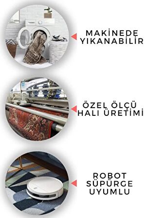 Dekoratif Örgü Saçaklı Salon Halısı Makinede Yıkanabilir Mutfak Halısı Kaymaz Kırmızı Kilim 