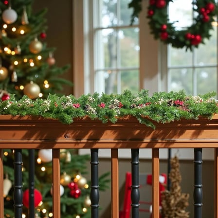 2,70 Mt - Premium Luxury Master Garland - 500 Dal ve Süsleri ile Birlikte