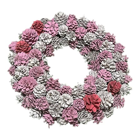 Çelenk Pink Pembe 35cm Doğal Dekoratif Kapı Süsü , Sevgililer Hediyelik Eşya