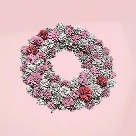 Çelenk Pink Pembe 35cm Doğal Dekoratif Kapı Süsü , Sevgililer Hediyelik Eşya