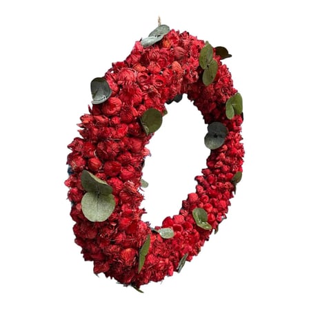 Kapı Süsü Ran Çelenk , Düğün , Parti Yılbaşı Süsü , Noel , Şoklanmış Okaliptus , 38Cm , Çiçek