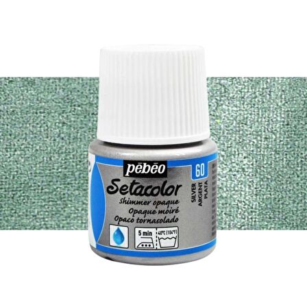 Pebeo Setacolor Shimmer Opaque Kumaş Boyası (Metalik) 45ml Silver 60