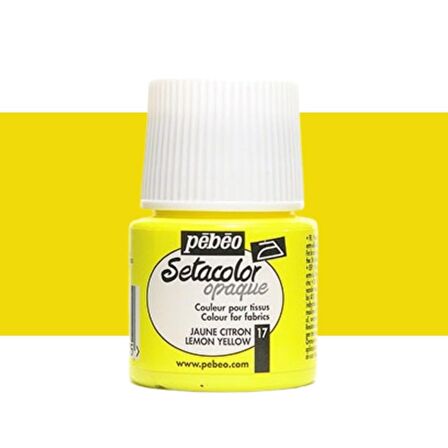 Pebeo Setacolor Opaque Kumaş Boyası (Opak) 45ml Lemon Yellow 17