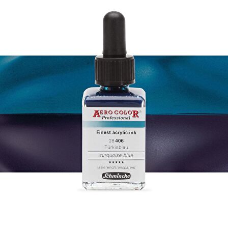 Schmincke Aero Color Professional Finest Akrilik ink. 28ml Turquoise Blue 406