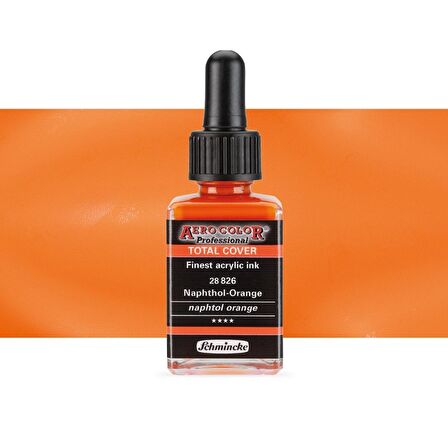 Schmincke Aero Color Pr. Akrilik ink. Total Cover 28ml Opaque Naphtol Orange 826