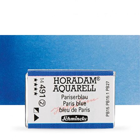 Schmincke Horadam Aquarell Tam Tablet Sulu Boya Paris Blue 491 S.2
