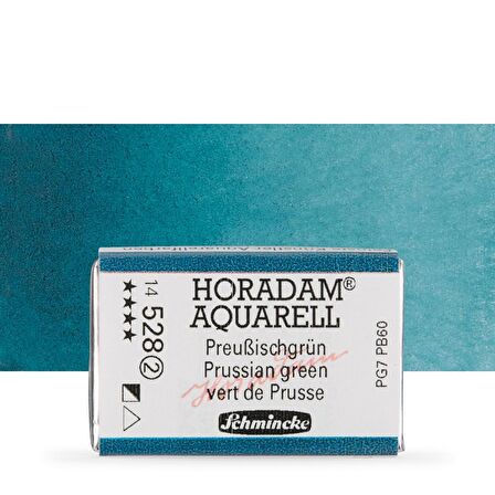 Schmincke Horadam Aquarell Tam Tablet Sulu Boya Prussian Green 528 S.2
