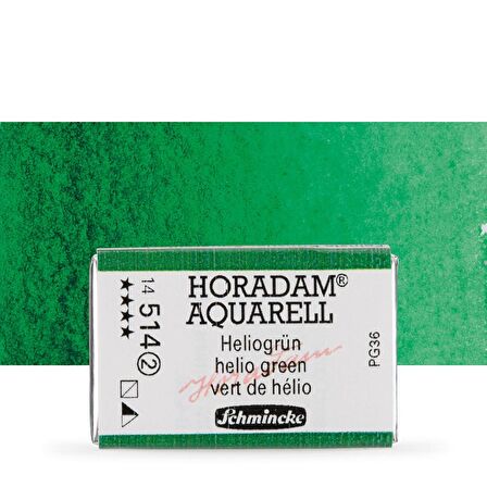 Schmincke Horadam Aquarell Tam Tablet Sulu Boya Helio Green 514 S.2
