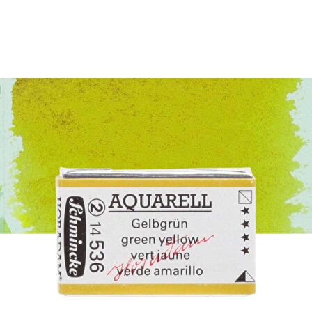 Schmincke Horadam Aquarell Tam Tablet Sulu Boya Green Yellow 536 S.2