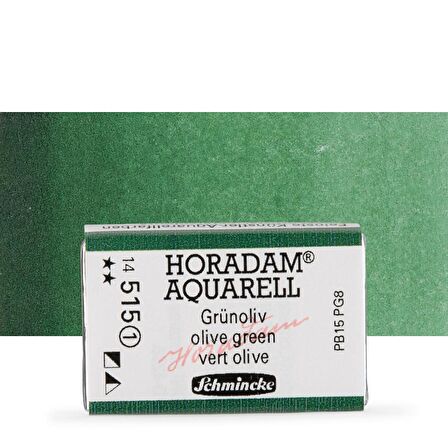 Schmincke Horadam Aquarell Tam Tablet Sulu Boya Olive Green 515 S.1 