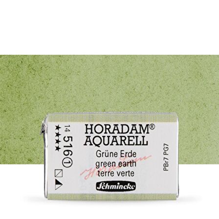 Schmincke Horadam Aquarell Tam Tablet Sulu Boya Green Earth 516 S.1 