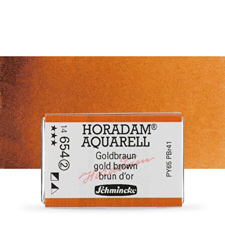 Schmincke Horadam Aquarell Tam Tablet Sulu Boya Gold Brown 654 S.2