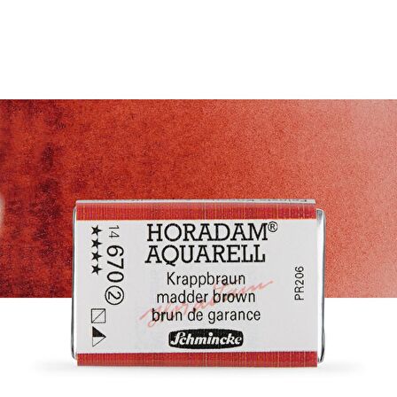 Schmincke Horadam Aquarell Tam Tablet Sulu Boya Madder Brown 670 S.2