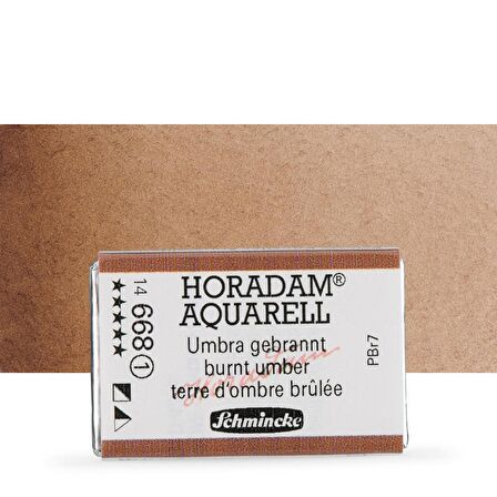 Schmincke Horadam Aquarell Tam Tablet Sulu Boya Burnt Umber 668 S.1 