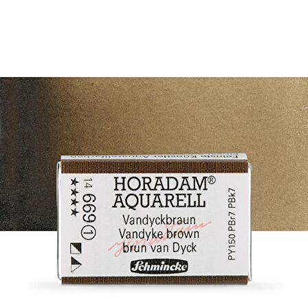 Schmincke Horadam Aquarell Tam Tablet Sulu Boya Vandyke Brown 669 S.1 