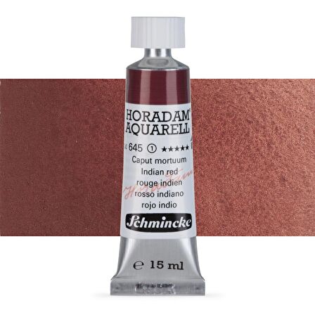 Schmincke Horadam Aquarell Tube Tüp Sulu Boya 15ml Indian Red 645 S.1