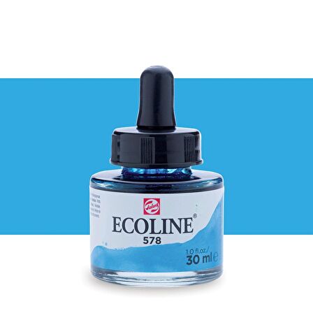 Talens Ecoline Sıvı Suluboya Mürekkep 30ml Sky Blue (Cyan) 578