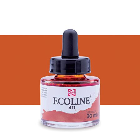 Talens Ecoline Sıvı Suluboya Mürekkep 30ml Burnt Sienna 411