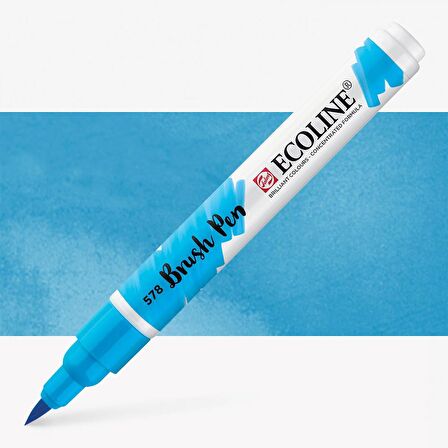 Talens Ecoline Suluboya Brush Pen Sky Blue Cyan 578