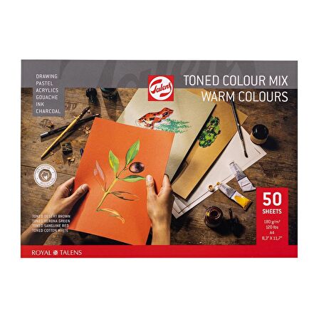 Talens Toned Color Mix Renkli Eskiz Defteri Warm Colour 180gr A4 50 Yaprak