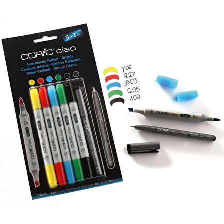 Copic Ciao Marker Kalemi 5+1 Set - Brights