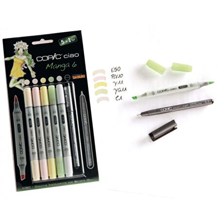 Copic Ciao Marker Kalemi 5+1 Set - Manga 6