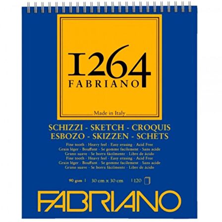 Fabriano 1264 Sketch Eskiz Defteri 90gr 120 Sayfa 30x30cm