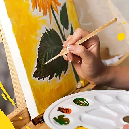 Art Tone 11 Parça Ahşap Sap Detay Fırça Seti Mikro Boyama için İnce Uçlu Fırçalar Akrilik, Yağlı, Suluboya