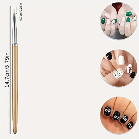 Art Tone Detay İçin 3'Lü Adet Metal Sap Fırça Seti Çizgi için Minyatür Sulu , Akrilik, Guaj, Yağlı Boya