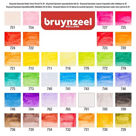 Bruynzeel EXPRESSION AQUARELLE 36'LI KURU-SULU KALEM BOYA SET