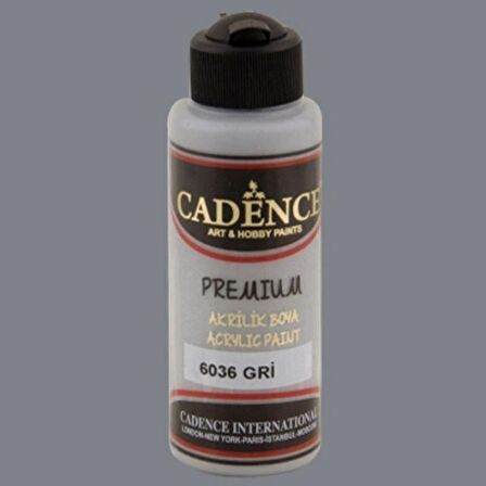 Cadence Yayınları Premium Akrilik Boya 120ml Gri 6036