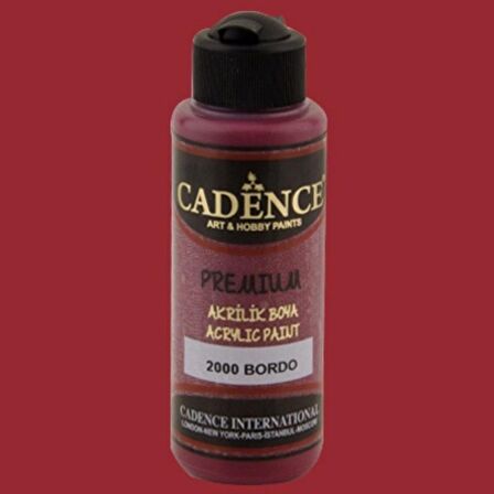 Cadence Yayınları Premium Akrilik Boya 120ml Bordo 2000