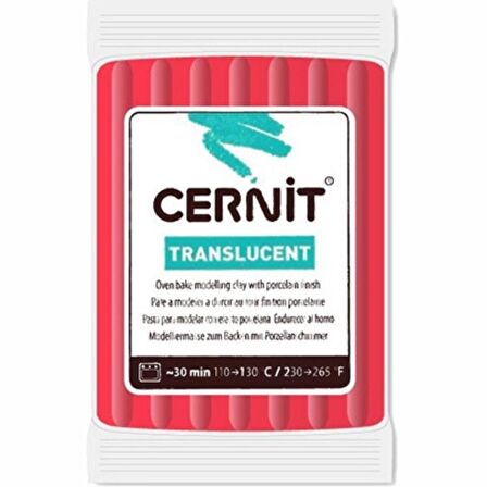 Cernit Translucent Polimer Kil 56gr Ruby Red 474