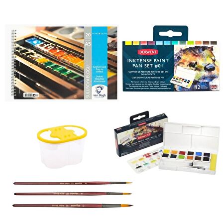 Derwent Profesyonel Inktense Sulu Boya Seti : 12 Renk