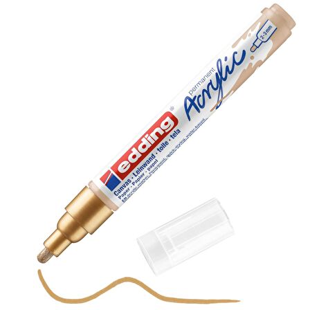 Edding 5100 Akrilik Markör Kalemi 2-3mm Yuvarlak Uç Altın 924