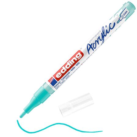 Edding 5300 Akrilik Markör Kalemi 1-2mm Yuvarlak Uç Parlak Turkuaz 934