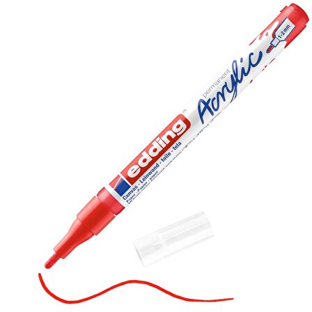 Edding 5300 Akrilik Markör Kalemi 1-2mm Yuvarlak Uç Trafik Kırmızı 902