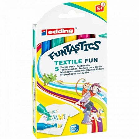 Edding Funtastics Textile Fun Kumaş Boyama Kalemi 5'li Set