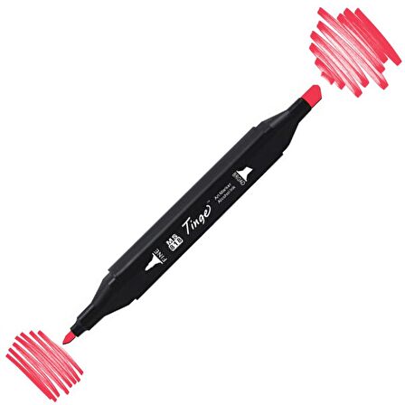 Tinge Twin Çift Uçlu Marker Kalemi F126 Fluorescent Pink