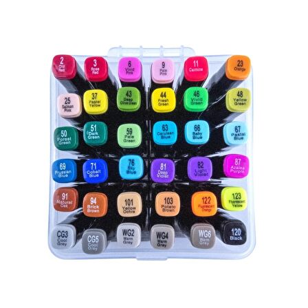 Tinge Art Marker Plastik Kutu Seti 36 lı