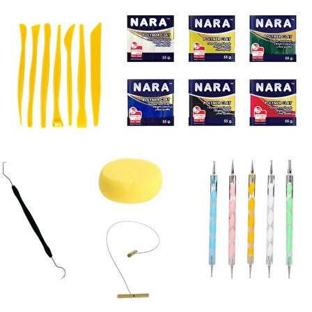 NARA Polimer Kil 55 Gram 6'lı Set Profesyonel Set