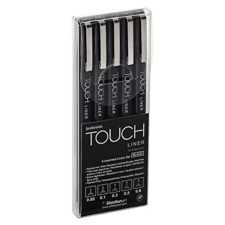 Shinhan Art TOUCH LINER TEKNİK ÇİZİM KALEMİ SET 5'Lİ SİYAH