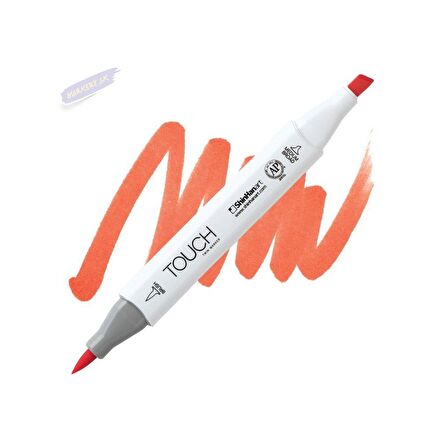 Shinhan Art TOUCH TWIN BRUSH PEN : Çift Taraflı Marker : R14 Vermilion