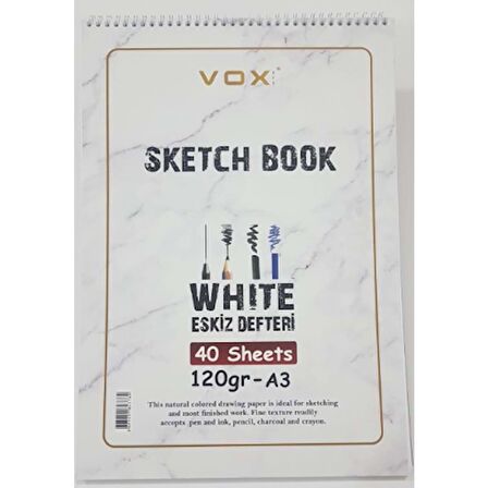 VOX Eskiz Çizim Defteri A3 120 Gr 40 Sayfa