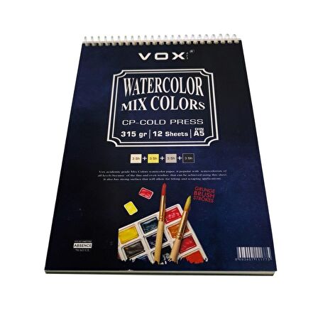 VOX Art Suluboya Sketch Defter A5 315gr 12 Yaprak Renkli